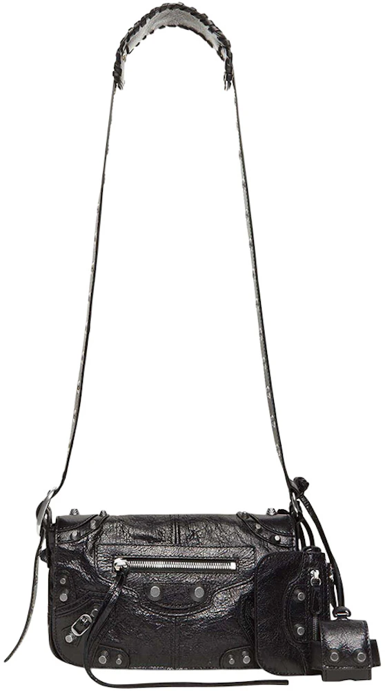 Balenciaga Flap Bag Le Cagole XS Black in Lambskin with Silver-tone - US
