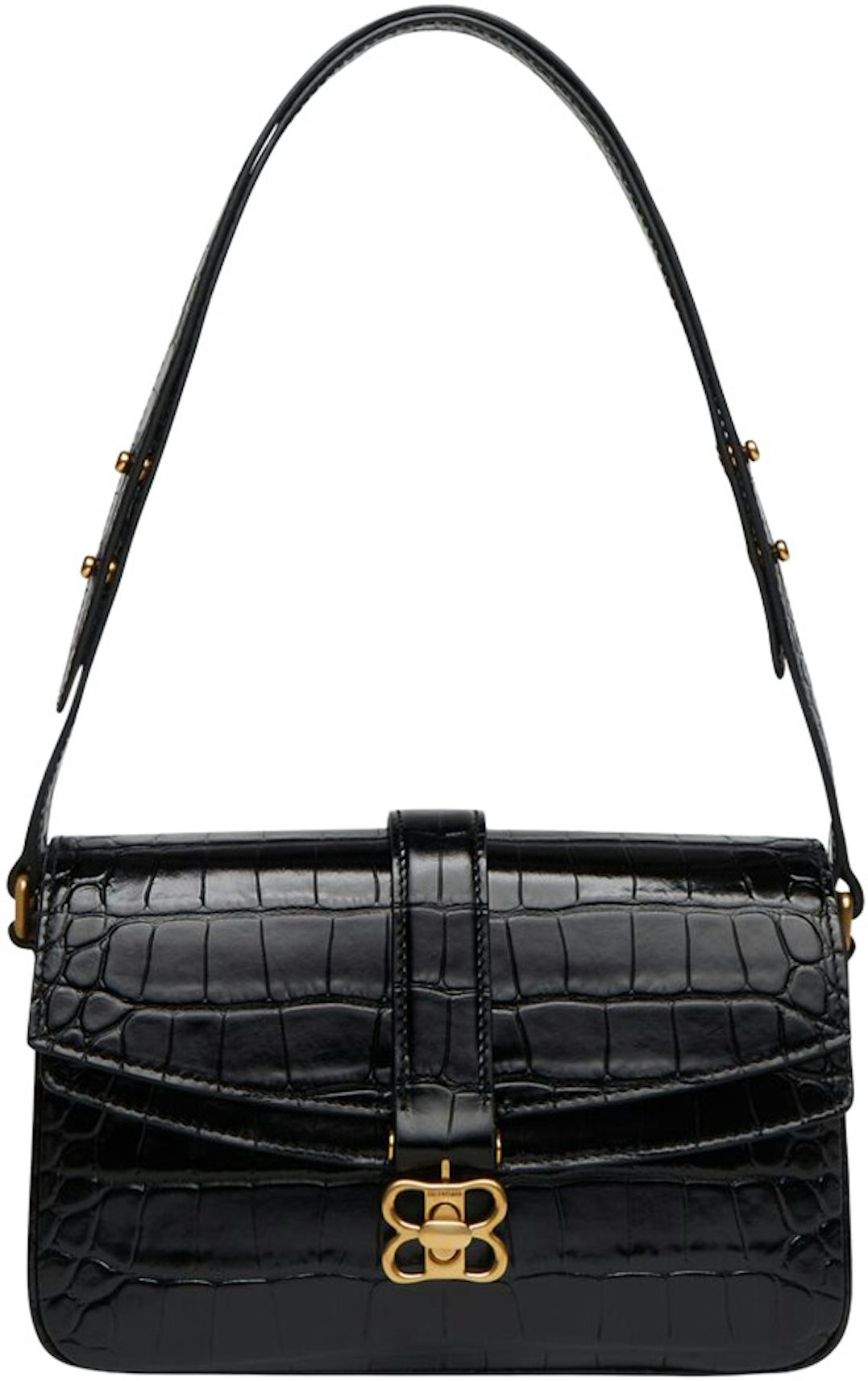 Vintage Gucci Black Crocodile Flap Women’s Shoulder Bag
