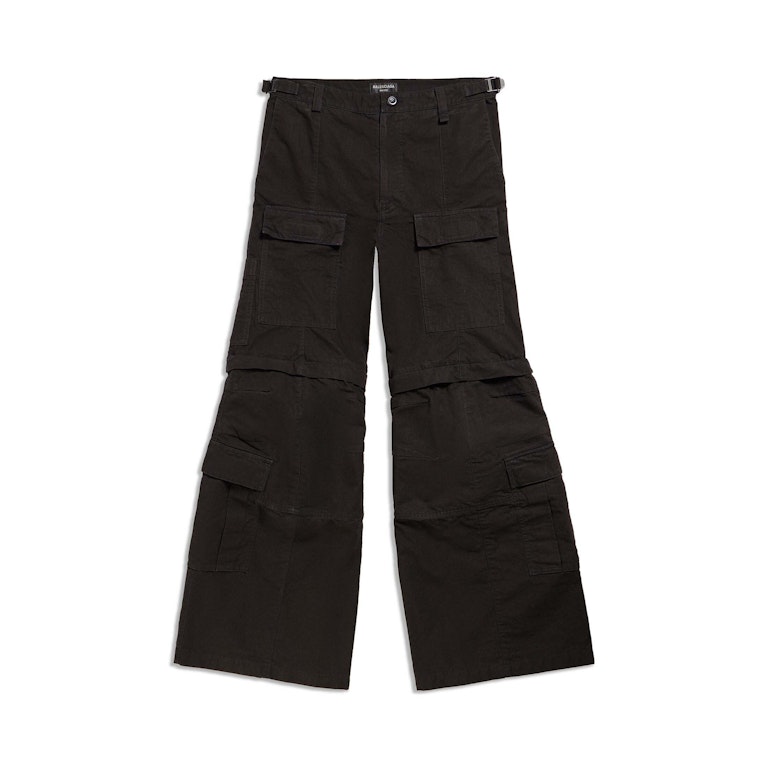 Pre-owned Balenciaga Flared Cargo Trousers In Black Black