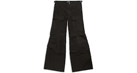 Balenciaga Flared Cargo Trousers in Black Black