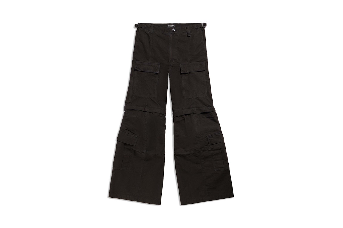 Pre-owned Balenciaga Flared Cargo Trousers In Black Black
