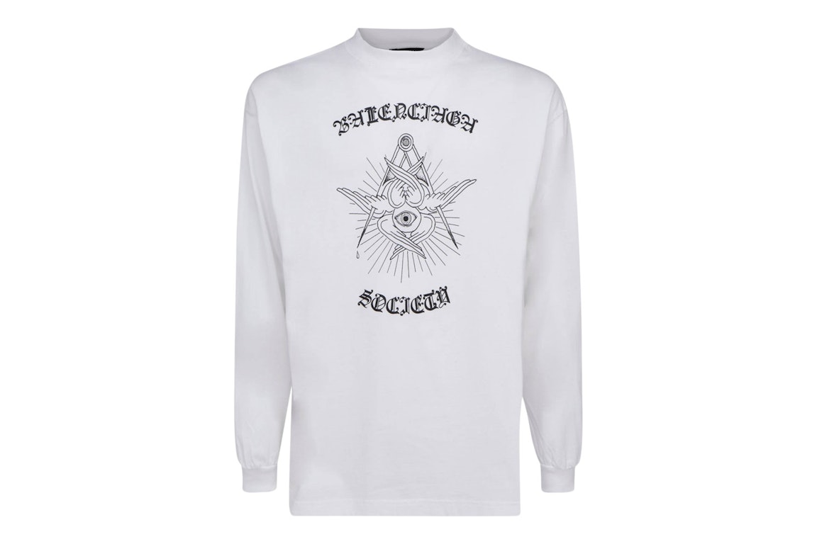 Pre-owned Balenciaga Free Your Mind Longsleeve T-shirt White/black/red