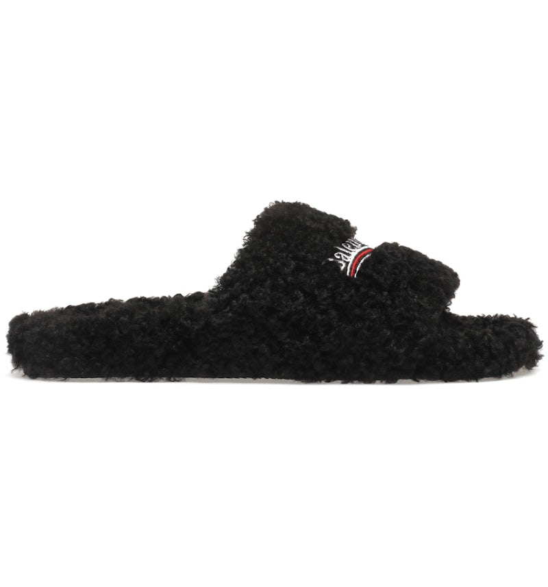 Balenciaga Furry Slide Black Men's 654747W2DO11096