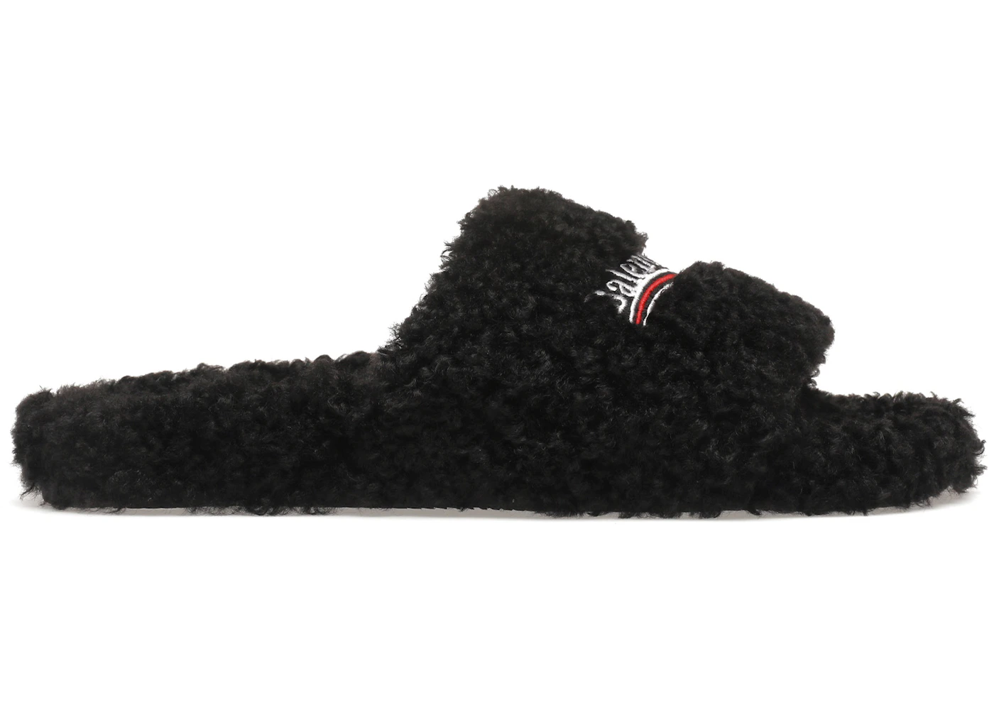 Balenciaga Furry Slide Black Men's 654747W2DO11096