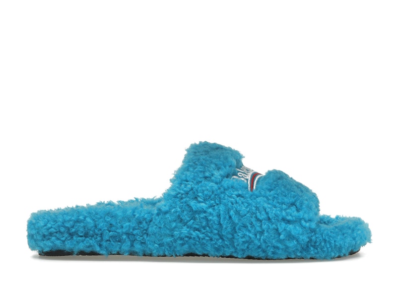 Balenciaga Furry Slide Blue (Women's) - 654261W2DO14296 - US