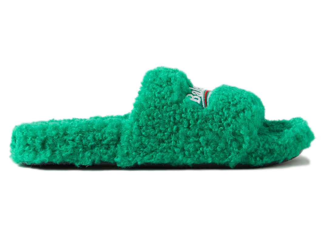 Green furry hot sale slides