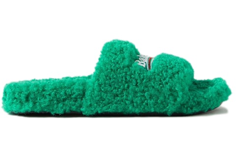 Balenciaga Furry Slide Green (Women's) 654261W2DO13060 US