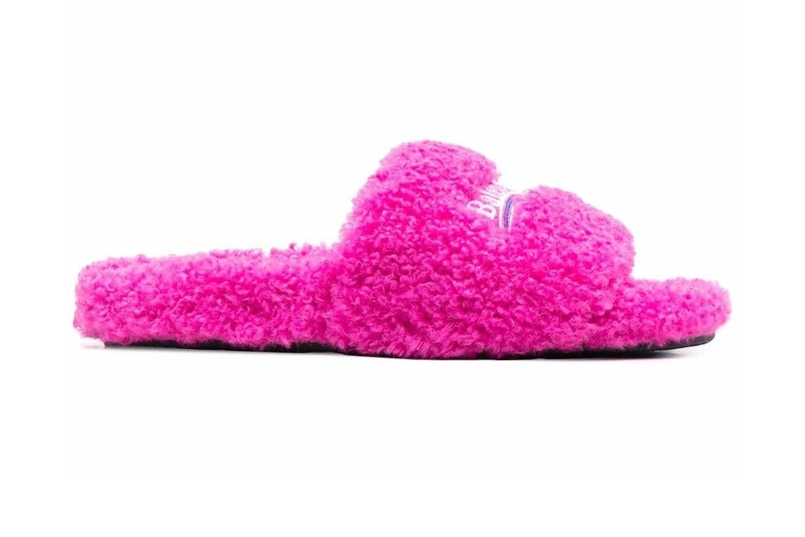 Pre-owned Balenciaga Furry Slides Pink (women's)