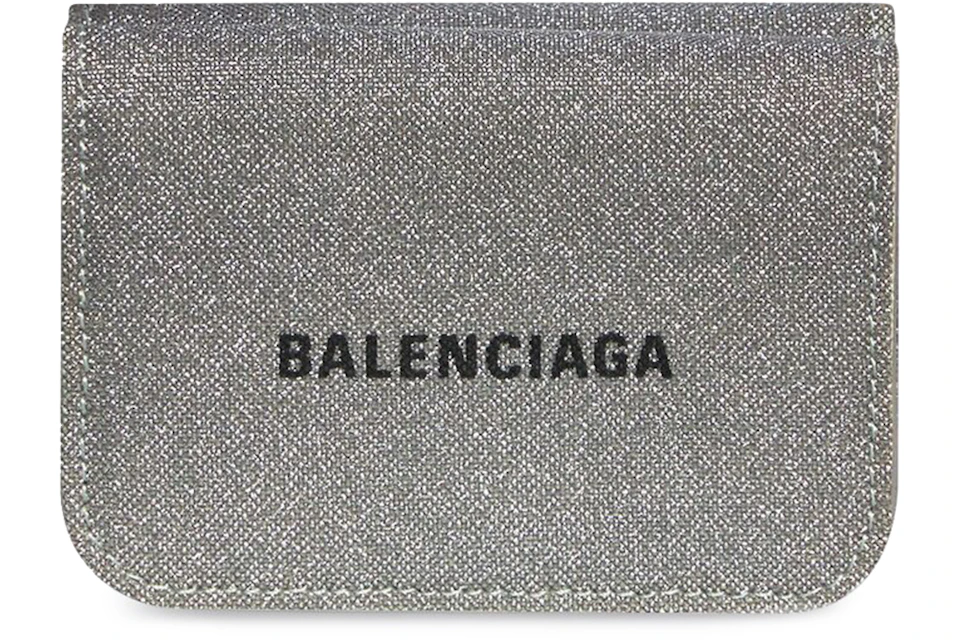 Balenciaga Glitter Cash Wallet Mini Grey