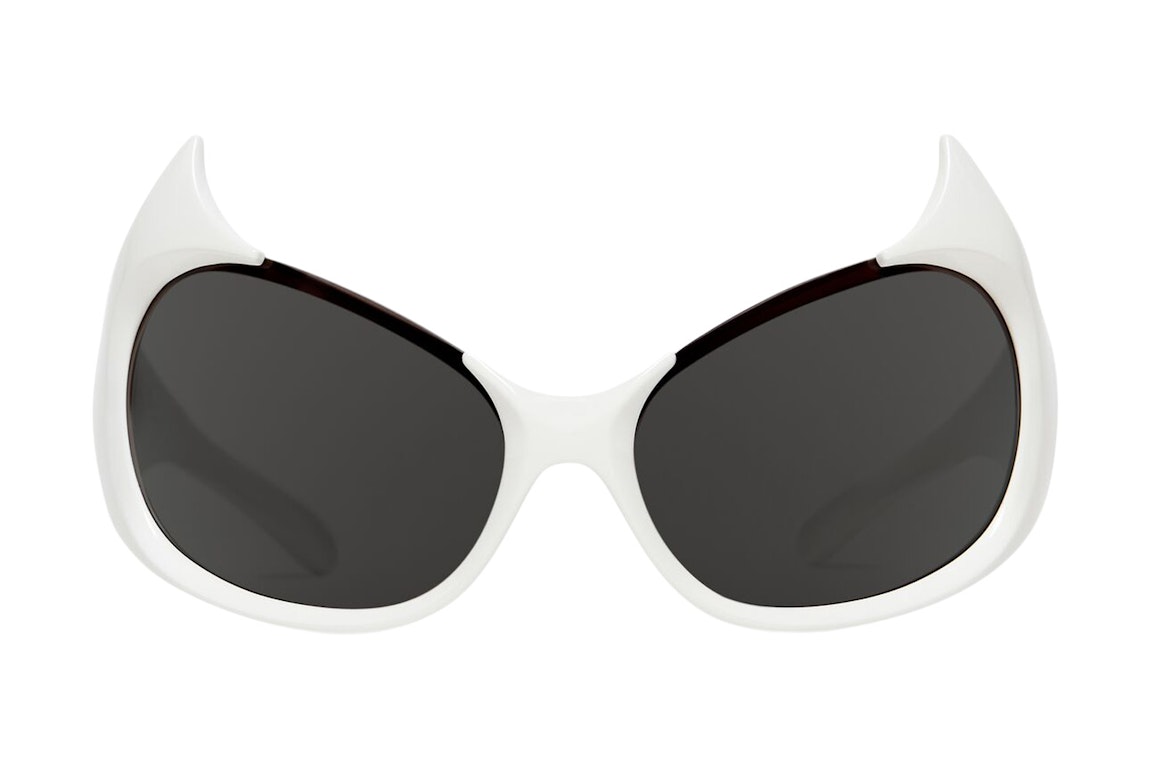 Pre-owned Balenciaga Gotham Cat Sunglasses White