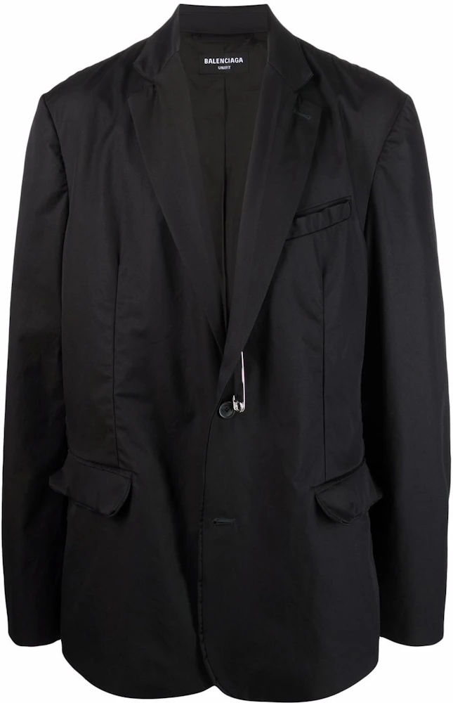 Balenciaga Handstitch-Style Oversized Jacket Black Men's - US