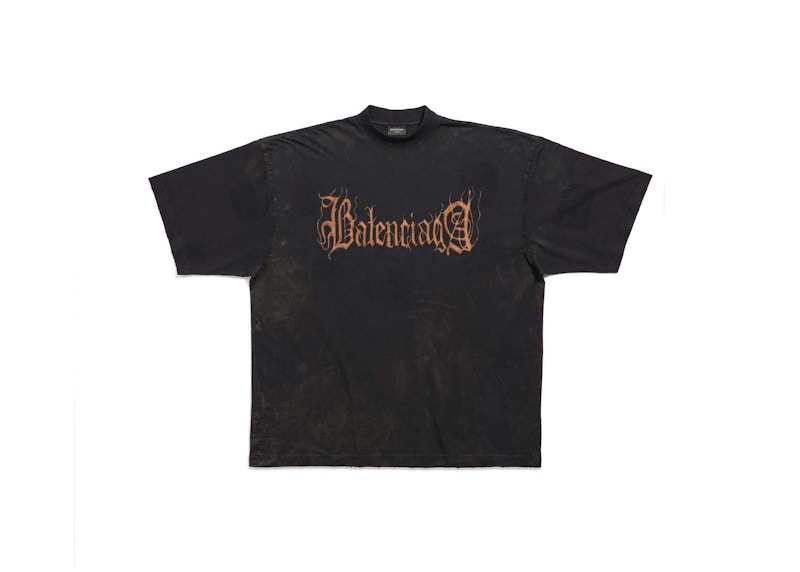 Balenciaga Heavy Metal Large Fit T-shirt in Black Faded Black 