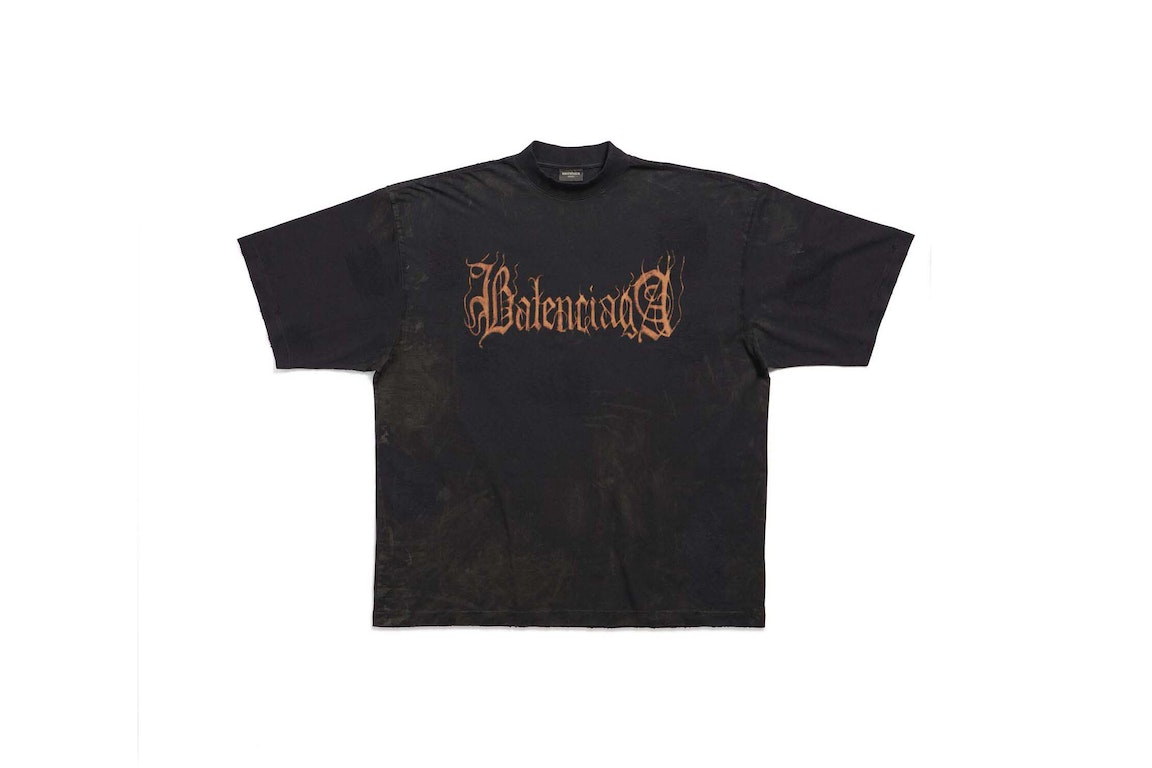 Pre-owned Balenciaga Heavy Metal Large Fit T-shirt In Black Faded Black