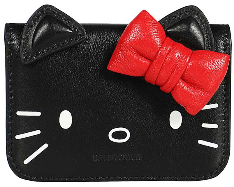 Balenciaga Hello Kitty Wallet Mini Black in Calfskin Leather with  Silver-tone - US