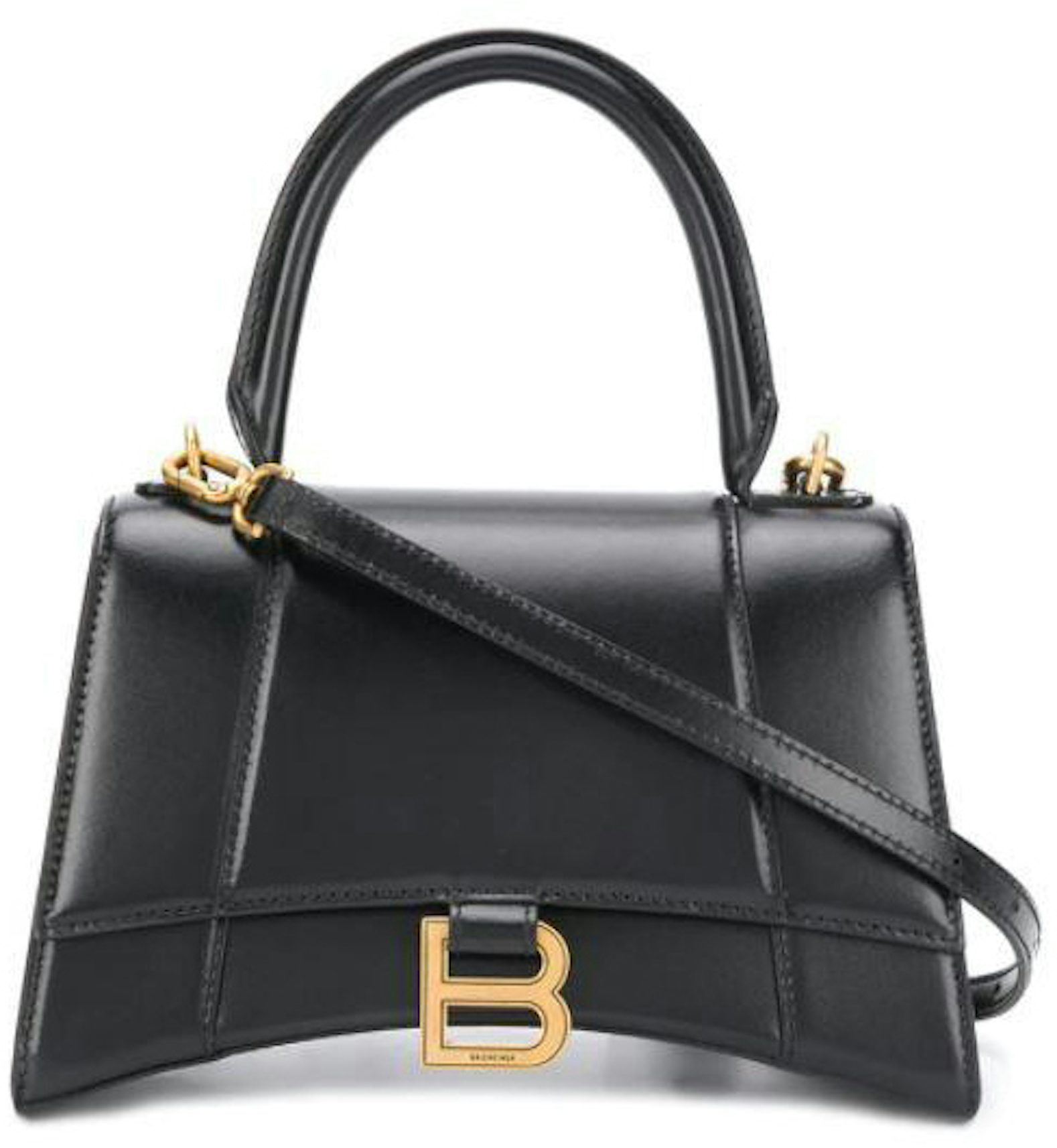 Hourglass Mini Leather Crossbody Bag in Black - Balenciaga