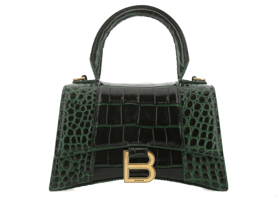 Pre-owned Balenciaga Hourglass Handbag Bottle Green