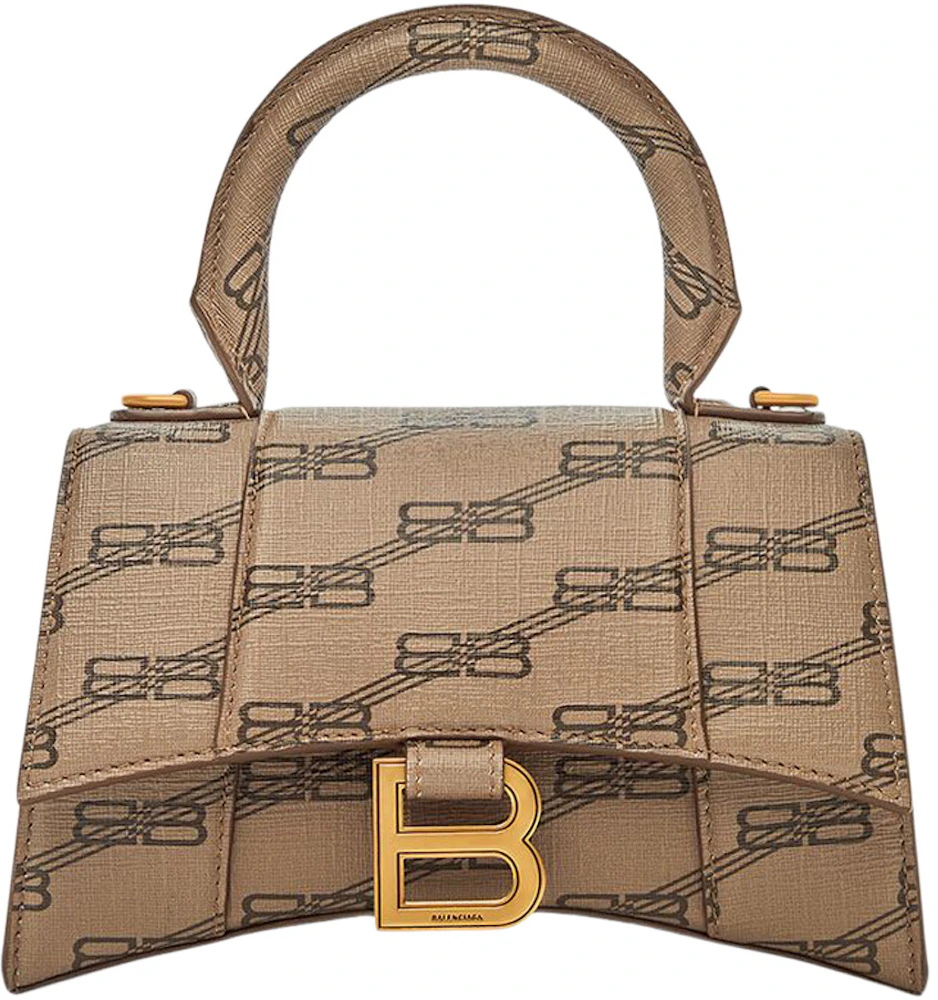 Balenciaga Hourglass Top Handle BB Monogram Beige in Coated Canvas with  Gold-tone - US