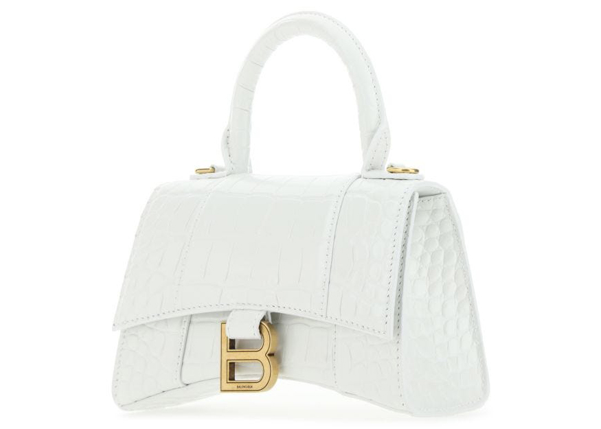 White Balenciaga Hourglass Croc bag XS Womens Fashion Bags  Wallets  Crossbody Bags on Carousell