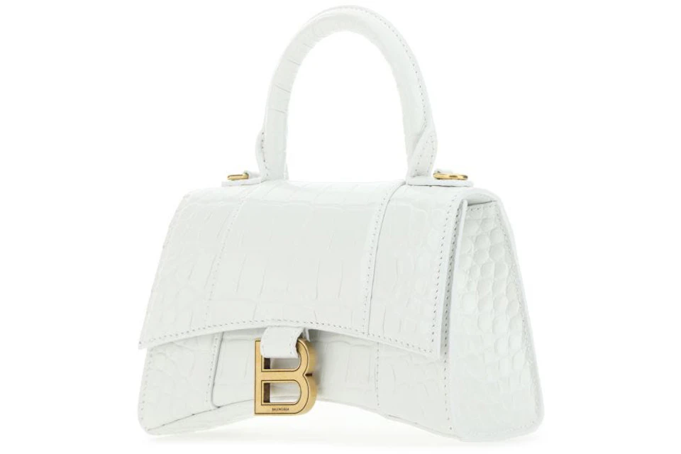 Hourglass Xs Bag Balenciaga White Leather | lupon.gov.ph