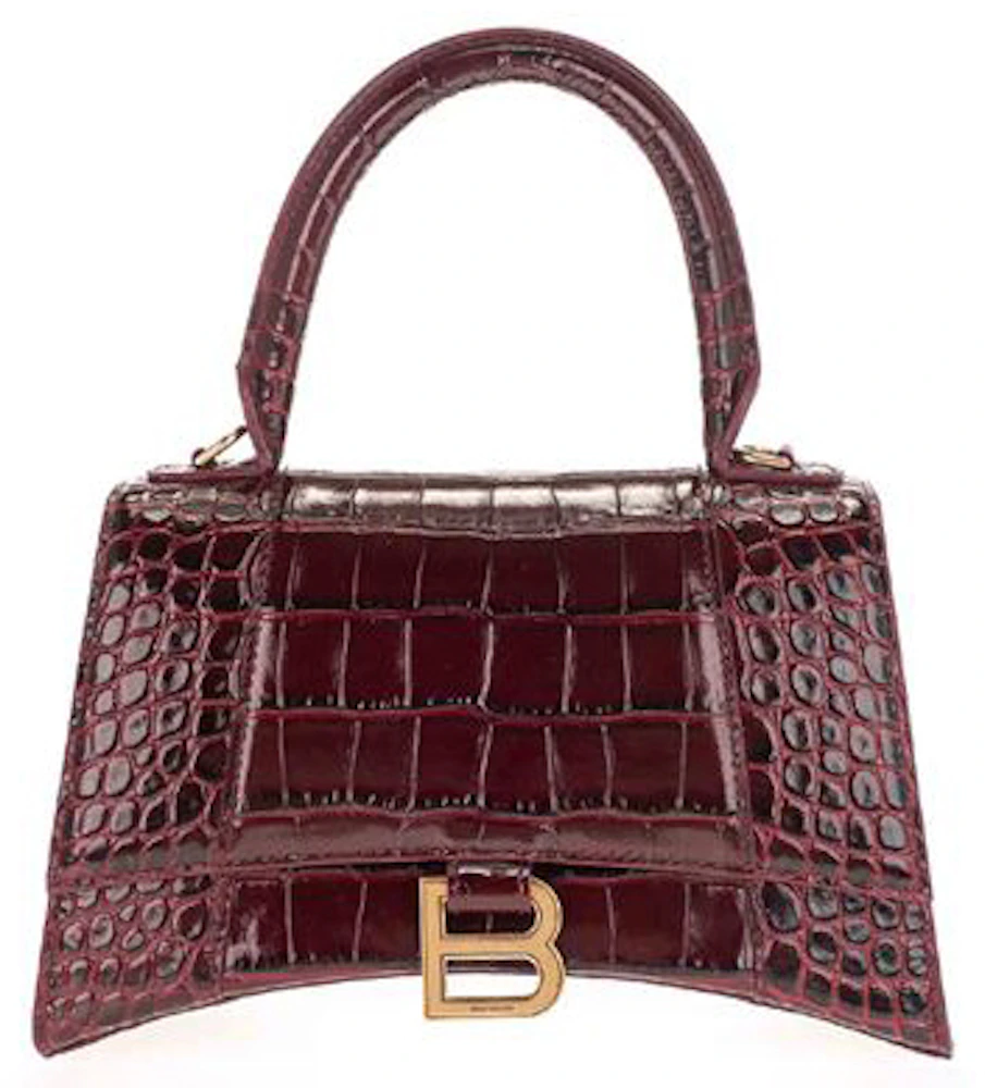 Balenciaga - Authenticated Shift Handbag - Leather Burgundy For Woman, Very Good condition