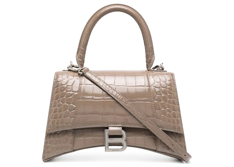 Balenciaga Hourglass S Top Handle Tote Bag Beige