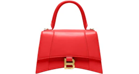 Balenciaga Hourglass Small Top Handle Bag Red