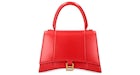 Balenciaga Reloj de Arena Bolso con Asa Superior Mediano Rojo Brillante