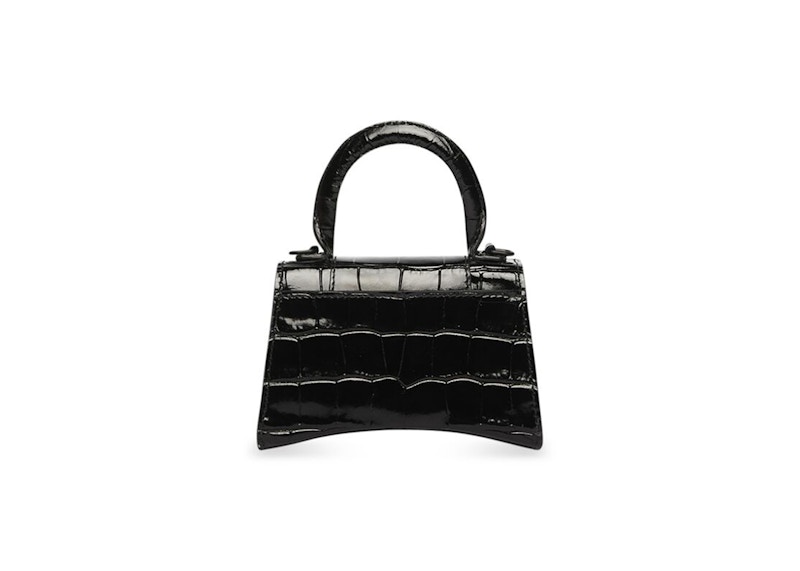 Balenciaga hourglass best sale bag black croc