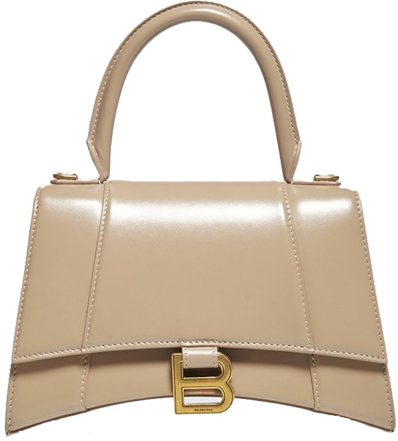 Balenciaga Hourglass Top Handle Bag Small Beige in with Gold-tone US