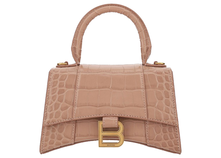 BALENCIAGA Calfskin XS Hourglass Top Handle Bag Candy Pink 906135   FASHIONPHILE