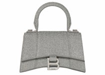 Balenciaga Hourglass Top Handle Bag XS Sparking Material Gray