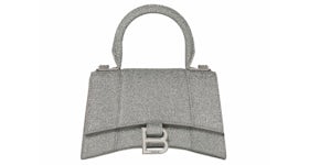 Balenciaga Hourglass Top Handle Bag XS Sparking Material Gray