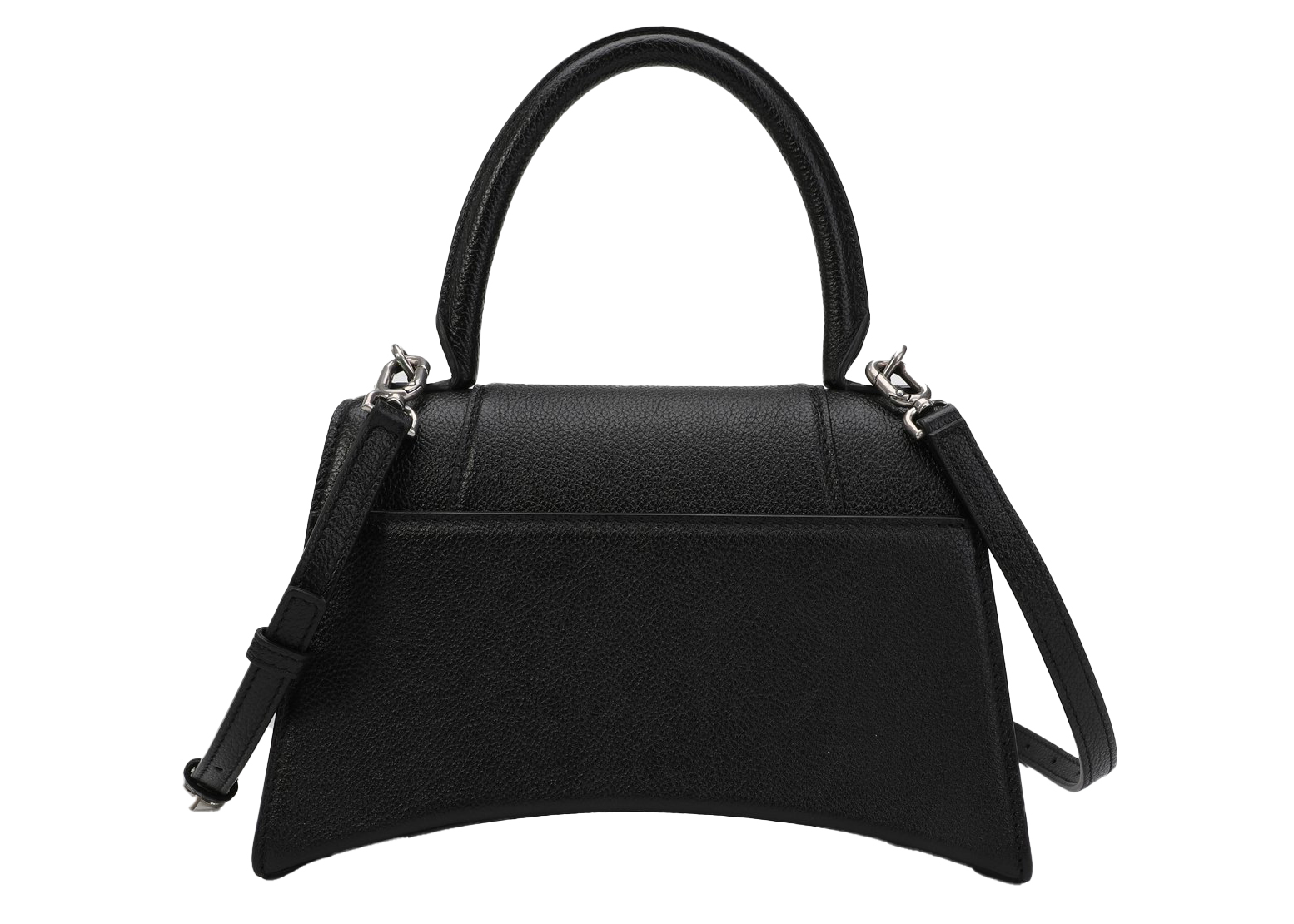 Balenciaga Hourglass Tote Bag S Black in Leather with Silver-tone - US