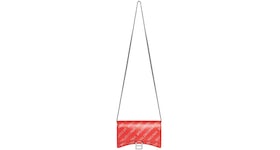 Balenciaga Hourglass Wallet On Chain And Rhinestones Red