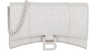 Balenciaga Portafoglio Clessidra con Catena Bianco
