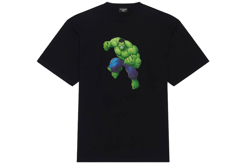 Balenciaga Hulk 2021 Marvel Medium Fit T Shirt Black Fw21 Balenciaga Hulk 2021 Marvel Medium Fit T Shirt Black Fw21