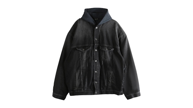 ジャケット・アウター BALENCIAGA Hybrid Hooded Jacket Balenciaga Men's Balenciaga Paris Hybrid Hooded Jacket Black