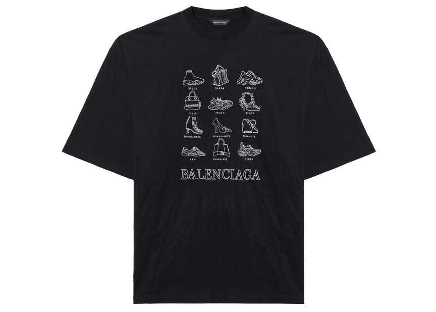Balenciaga Icons XL T-shirt Black/White Men's - SS21 - US