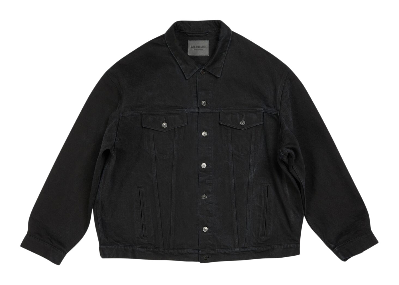 Balenciaga Japanese Selvedge Heavy Denim Oversized Jacket Black 