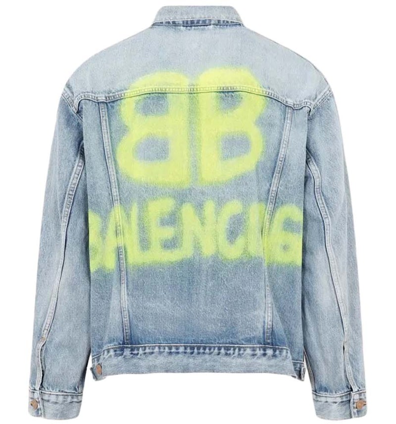 Balenciaga Giacca Jeans Con Stampa Balenciaga Giacca Denim