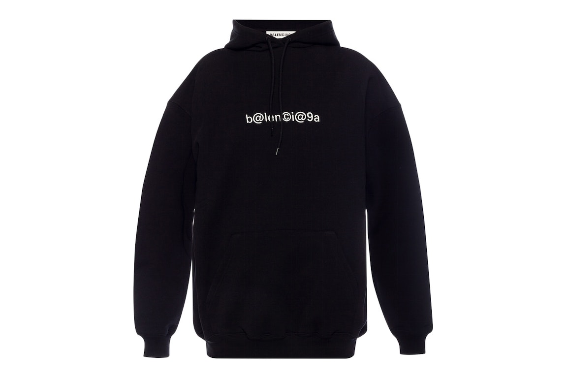 Pre-owned Balenciaga Large Fit Symbolic Hoodie Black/white