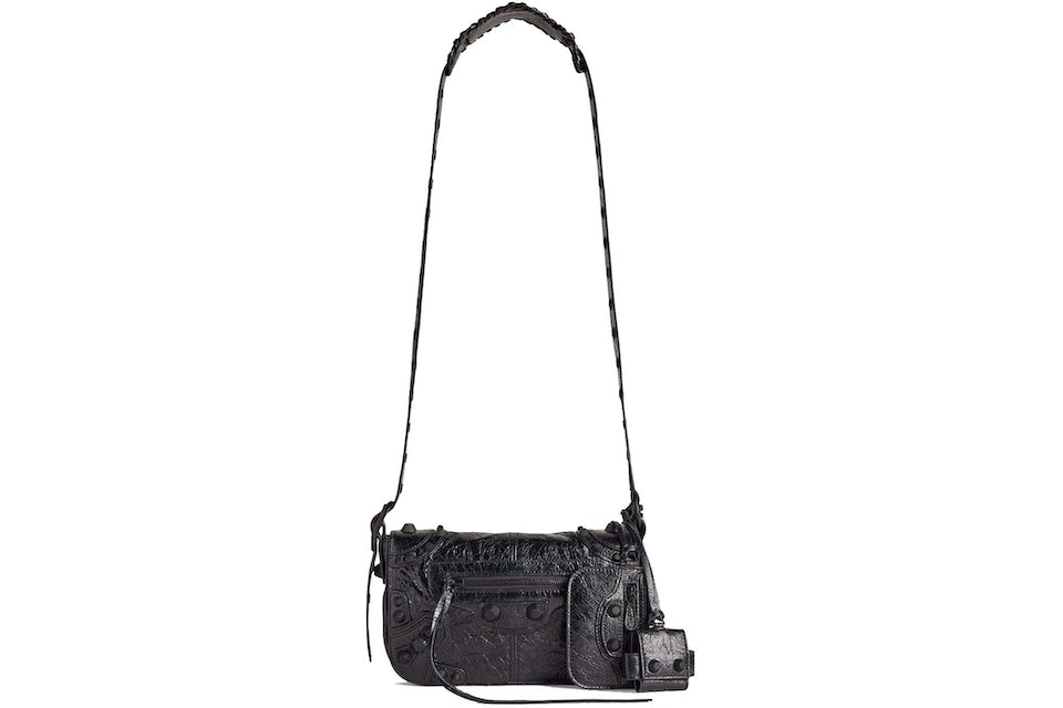 Balenciaga Le Cagole Mens XS Flap Bag Black in Arena Lambskin Leather with  Gunmetal-tone - US