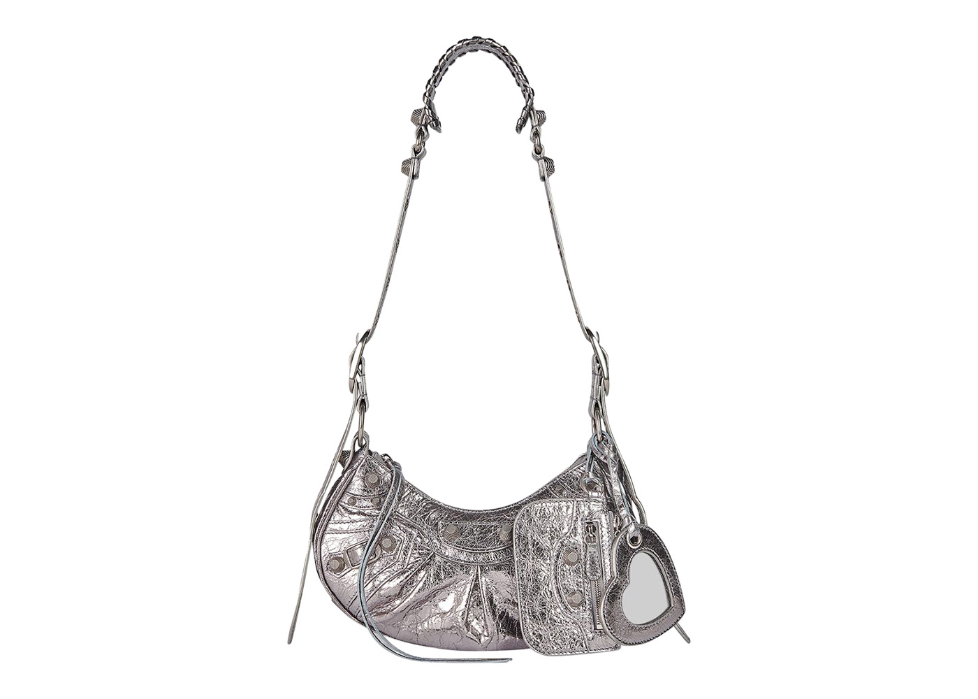 Balenciaga Le Cagole Shoulder Bag XS Metallized Silver