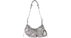 Balenciaga Le Cagole Shoulder Bag XS Metallized Silver