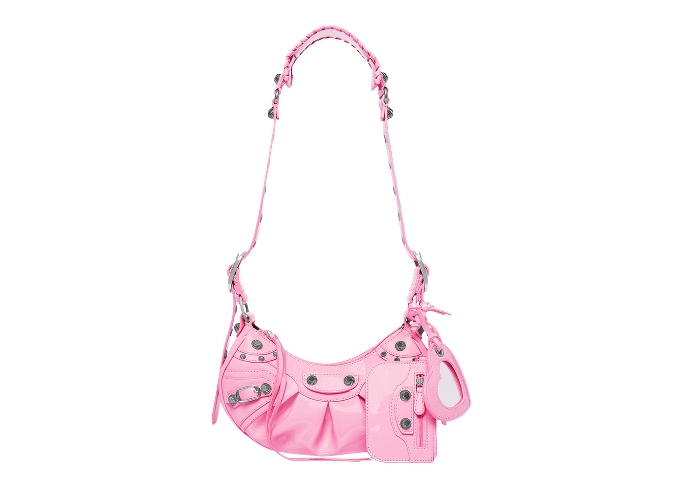 Balenciaga Le Cagole Shoulder Bag XS Pink Patent in Polyurethane