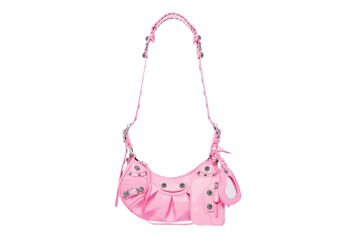 Pre-owned Balenciaga Le Cagole Shoulder Bag Xs Pink Patent