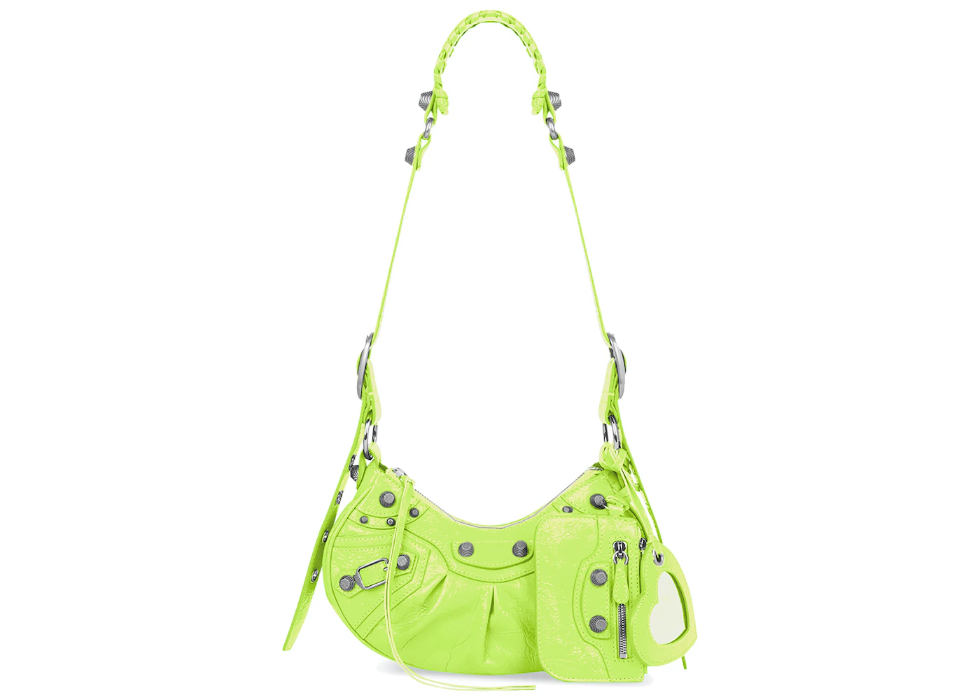 Balenciaga Le Cagole Shoulder Bag XS Green in Lambskin Leather with  Silver-tone - US