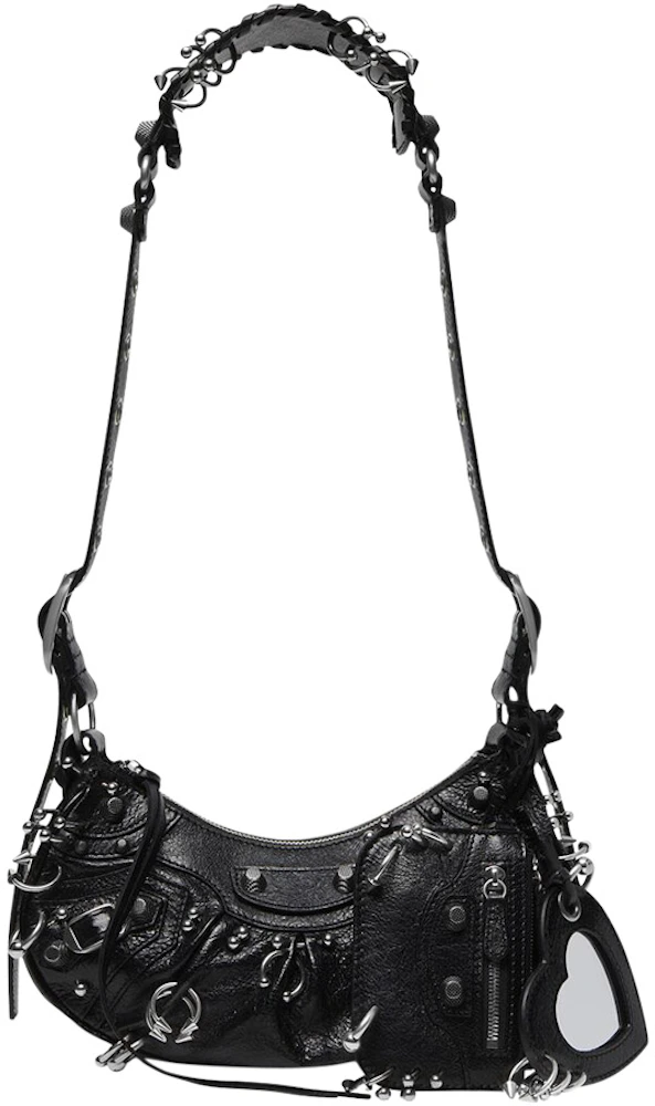 Balenciaga Le Cagole XS Shoulder Bag With Piercing Black in Arena ...