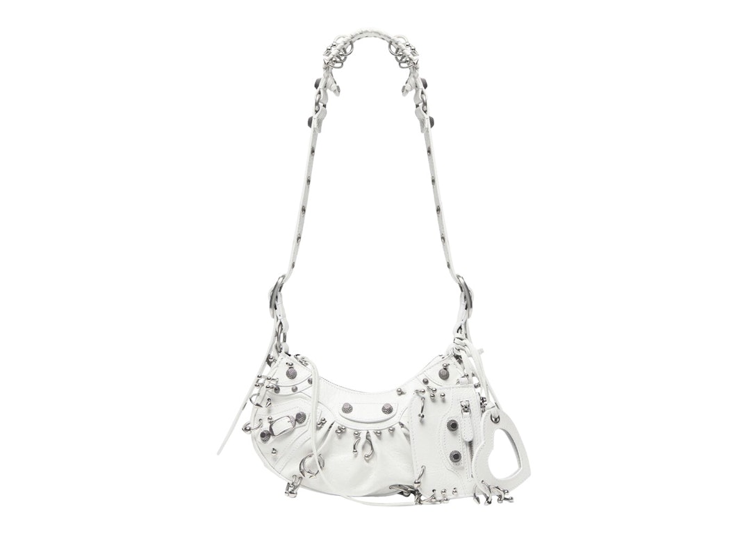 Pre-owned Balenciaga Le Cagole Xs Shoulder Bag With Piercing White Arena