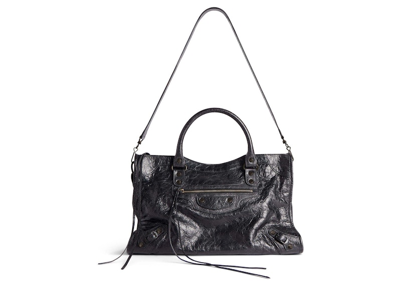 Balenciaga Le City Medium Bag In Black Arena Storico